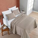 Ver imagem 4 de Kit Cobre Leito Colcha Bouclê Queen Laise Bordada Micropercal 200 Fios 3 Peças - Bege Taupe
