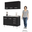 Ver imagem 5 de Armário Aéreo Honduras e Balcão Gabinete com Pia 120cm Suécia Preto - Lumil Lumil Móveis