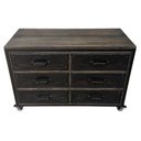 Ver mais imagens de Gaveteiro com 6 Gavetas Cor Preta Estilo Industrial com Ferro Metalon e Madeira Maciça