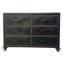 Ver imagem 3 de Gaveteiro com 6 Gavetas Cor Preta Estilo Industrial com Ferro Metalon e Madeira Maciça