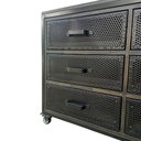 Ver imagem 4 de Gaveteiro com 6 Gavetas Cor Preta Estilo Industrial com Ferro Metalon e Madeira Maciça