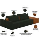 Ver imagem 7 de Sofá Ilha Modular para Sala 252cm com Puff Dublin K01 Veludo Verde Sintético Caramelo - Lyam Decor