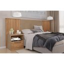 Ver imagem 1 de Painel Cama Box Madeirado Casal/queen/king Lucius 2 Mesas C/ 1 Gaveta Freijo/sued - Caemmun