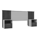 Ver imagem 3 de Painel Cama Box Madeirado Casal/queen/king Lucius 2 Mesas C/ 1 Gaveta Freijo/sued - Caemmun