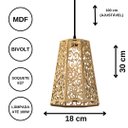 Ver imagem 3 de Luminária Teto tipo Pendente GAMA MDF - Completa - Cor: Marrom