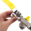 Ver imagem 5 de Torneira com Duas Saídas Metal para Jardim Quintal Tanque com Bico 1/2" e 3/4" | Hayom | Kit 03 Un