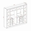 Ver imagem 5 de Roupeiro Canadá 8 Portas de Bater 6 Gavetas MDP Cinamomo Off White Aramóveis 268cm