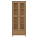 Ver imagem 2 de Cristaleira Rústica para Sala Jantar Madeira Maciça 2 Portas Vidro 1 Gaveta Ethos F06 Freijó