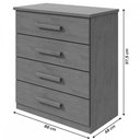 Ver imagem 3 de Cômoda Baião 4 Gavetas Amêndoa Clean - Móveis Lopas