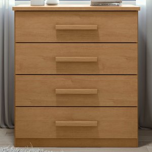 Cômoda Baião 4 Gavetas Amêndoa Clean - Móveis Lopas