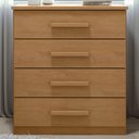 Ver imagem 1 de Cômoda Baião 4 Gavetas Amêndoa Clean - Móveis Lopas