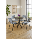 Ver imagem 1 de Jogo Mesa Redonda para Restaurante Comércio com 4 Cadeiras Iso Cinza Base Preta Ecomhome