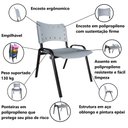 Ver imagem 6 de Jogo Mesa Redonda para Restaurante Comércio com 4 Cadeiras Iso Cinza Base Preta Ecomhome