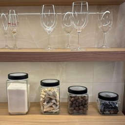 2 Potes de Vidro 800ml Tampa Metal Preta Gastro Lyor Porta Mantimentos Alimentos Quadrado - 5