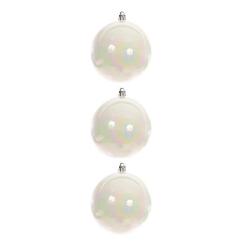 Cj 3 Bolas de Natal Pvc Perolada 10cm