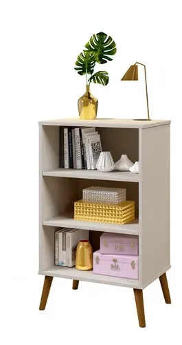 Ver imagem 6 de Sapateira Retro Luna Off/White 2 Portas P/ 12 Pares -Pes de Madeira