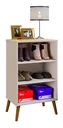 Ver imagem 4 de Sapateira Retro Luna Off/White 2 Portas P/ 12 Pares -Pes de Madeira