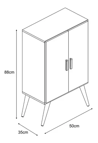 Ver imagem 7 de Sapateira Retro Luna Off/White 2 Portas P/ 12 Pares -Pes de Madeira
