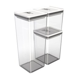 Kit Pote Organizador Mantimentos Hermético Cozinha Alimentos Unitermi Kit Dubai Preto - 3