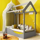 Ver imagem 1 de Mini Cama Infantil Montessori Casinha em MDF Uli Móveis Peroba