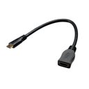 Ver imagem 1 de Cabo Adaptador Conversor Mini HDMI para HDMI - 25Cm (Mini HDMI M x HDMI F) - Akasa Ak-Cbhd10-25Bk