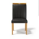 Ver imagem 4 de Kit com 2 Cadeiras Aurora Madeira Maciça Estofadas para Mesa de Jantar Courino Preto 503