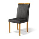 Ver imagem 3 de Kit com 2 Cadeiras Aurora Madeira Maciça Estofadas para Mesa de Jantar Courino Preto 503