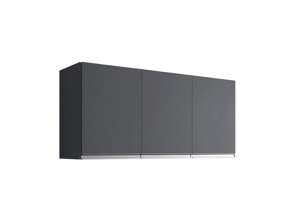 Armário Aéreo 120cm Andréia 3 Portas Ajl:preto