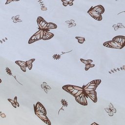 Jogo de Cama Casal 6p Lençol + Fronha Esmeralda Percal 100% Algodão:borboleta Marrom - 4