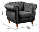 Ver imagem 5 de Sofá Nobreza Poltrona Chesterfield Vintage Retrô Clássico Veludo Preto