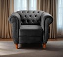 Ver imagem 2 de Sofá Nobreza Poltrona Chesterfield Vintage Retrô Clássico Veludo Preto