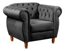 Ver imagem 1 de Sofá Nobreza Poltrona Chesterfield Vintage Retrô Clássico Veludo Preto