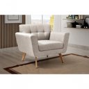 Ver imagem 3 de Kit 2 Poltronas Bruna Decorativas Linho com Espuma D26 Bege Bella Decor