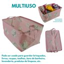 Ver imagem 4 de Kit 3 Cesto Organizador Infantil Tecido Cesta Organizadora Brinquedo Roupa Dobrável 38x26cm Cats
