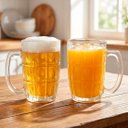 Ver imagem 2 de Jogo Canecas Cerveja Chopp Copo Vidro 316ml Conjunto Kit 6pç