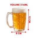 Ver imagem 5 de Jogo Canecas Cerveja Chopp Copo Vidro 316ml Conjunto Kit 6pç