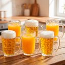 Ver imagem 1 de Jogo Canecas Cerveja Chopp Copo Vidro 316ml Conjunto Kit 6pç