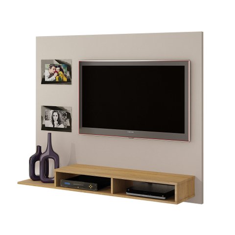 Painel para TV até 46 Polegadas 2 Prateleiras Hades - Off White/Cinamomo