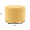 Ver imagem 5 de Kit 2 Puff Infantil Premium - Banquinho Redondo Estofado para Quarto, Sala Pés Anti-Umidade Amarelo