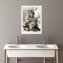 Ver imagem 1 de Quadro Banheiro Coleção Animais - Tigre 24x18cm - com Vidro:madeira Branca