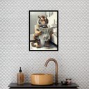 Ver imagem 2 de Quadro Banheiro Coleção Animais - Tigre 24x18cm - com Vidro:madeira Branca
