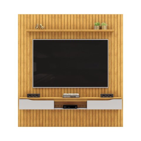 Painel Suspenso Ripado Seko Tv 65" Borda Chanfrada Cedro/bali G18 - Gran Belo