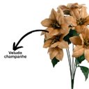 Ver imagem 3 de Jogo 2 Buquês Mini Bico de Papagaio Natal Veludo Champanhe 5 Flores - Magizi