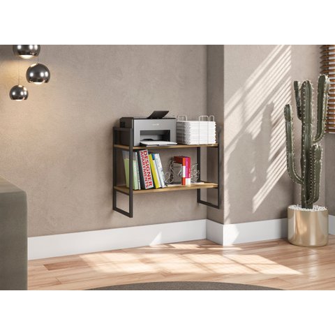 Estante Nicho Industrial para Livros Li008 Kappesberg Freijó/preto Fosco