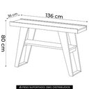 Ver imagem 4 de Aparador de Sala 136cm Pés Madeira Maciça Nexor Nature/off H02 - Mpozenato