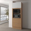 Ver imagem 2 de Torre Quente 80cm para Forno e Micro-ondas com 1 Porta Basculante 2 Gavetas e Rodapé Cz