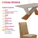 Ver imagem 7 de Mesa de Jantar Yasmin 180cm Tampo MDF Vidro Canto Copo com 6 Cadeiras Yasmin