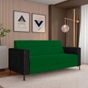 Ver imagem 2 de Sofá Living Decorativo Houston 2 Lugares 160cm Pés em Metal Veludo/ Pu Verde/ Preto G33 - Gran Belo