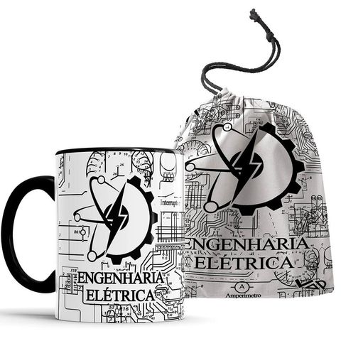 Caneca Engenharia Elétrica Engenheiro com Saquinho