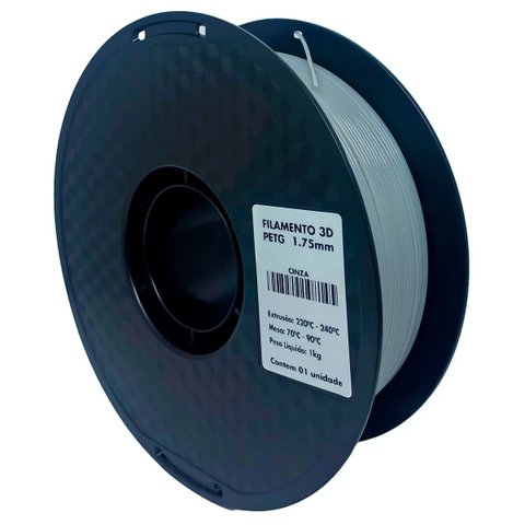 Filamento 3d - Petg Cinza - Rolo 1kg (1.75mm)